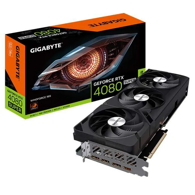 Видеокарта 16Gb Gigabyte RTX4080 SUPER WINDFORCE 16G GV-N408SWF3-16GD