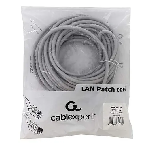 Патч корд UTP 6e-Cat 10 m Cablexpert PP6U-10M серый