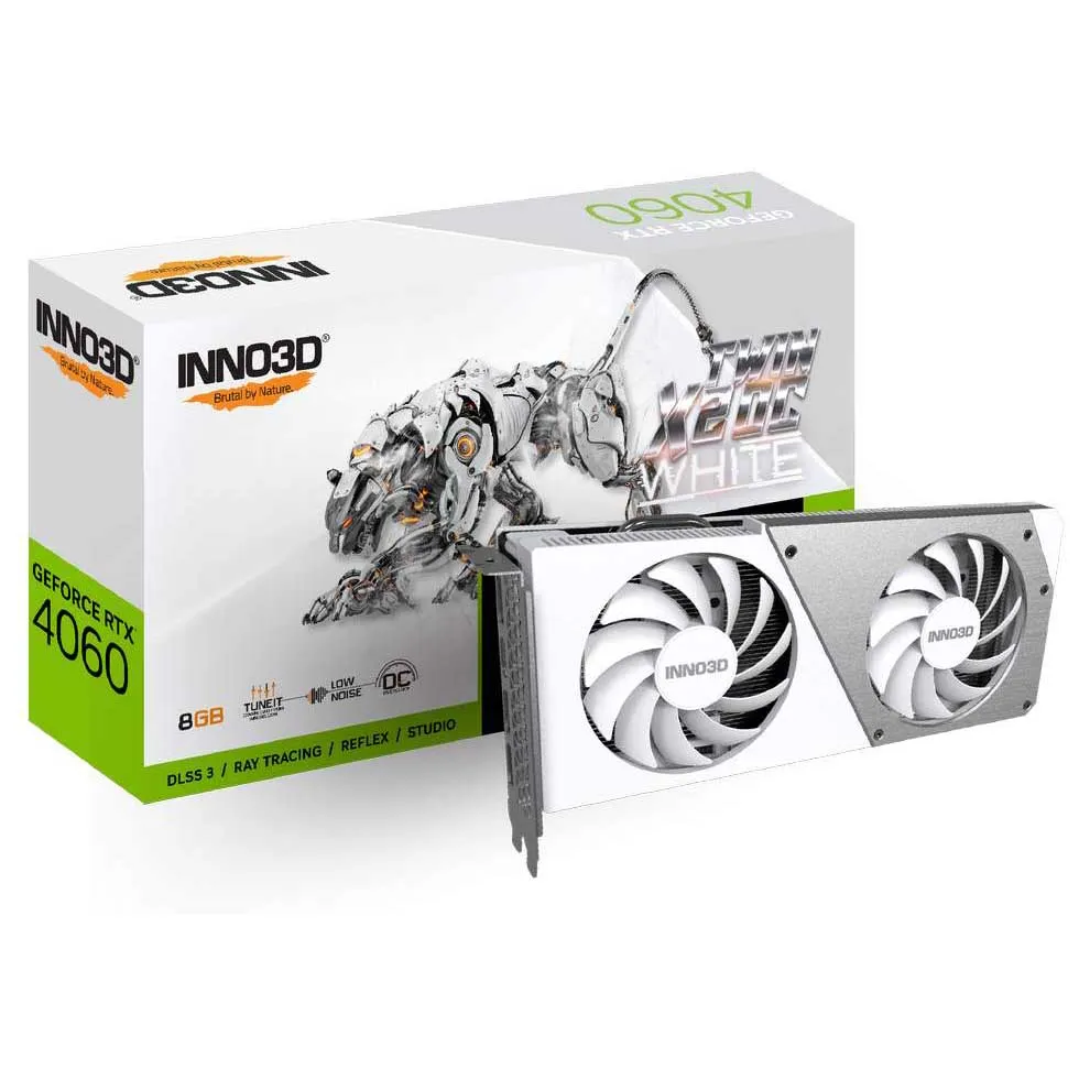 Видеокарта 8Gb Inno3D RTX4060 TWIN X2 OC WHITE N40602-08D6X-173051W