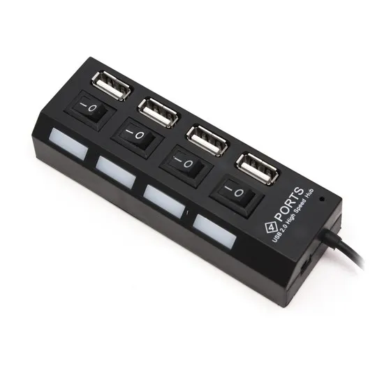 Расширитель USB Deluxe DUH4004BK Чёрный
