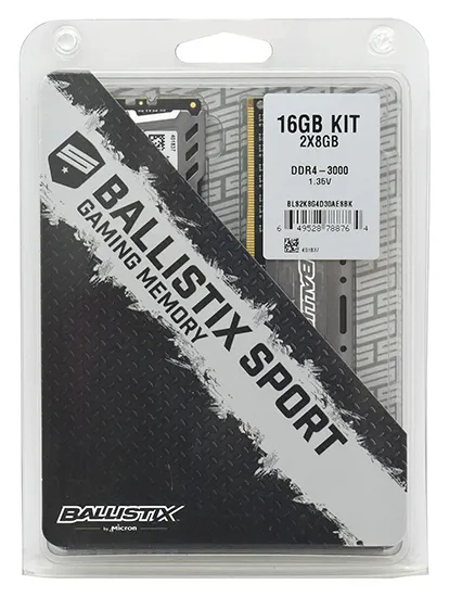 Оперативная память 16 Гб kit Crucial Ballistix Sport BLS2K8G4D30AESBK