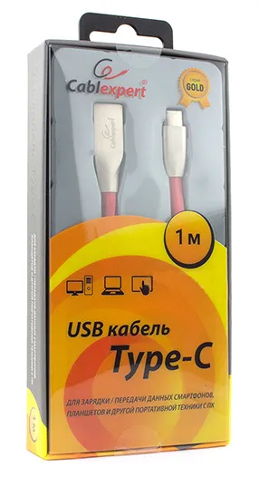 Кабель USB Type A-C Cablexpert CC-G-USBC01R-1M