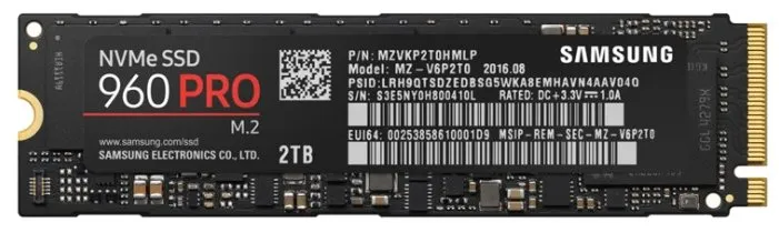 SSD накопитель 2 TB Samsung 960 PRO MZ-V6P2T0BW
