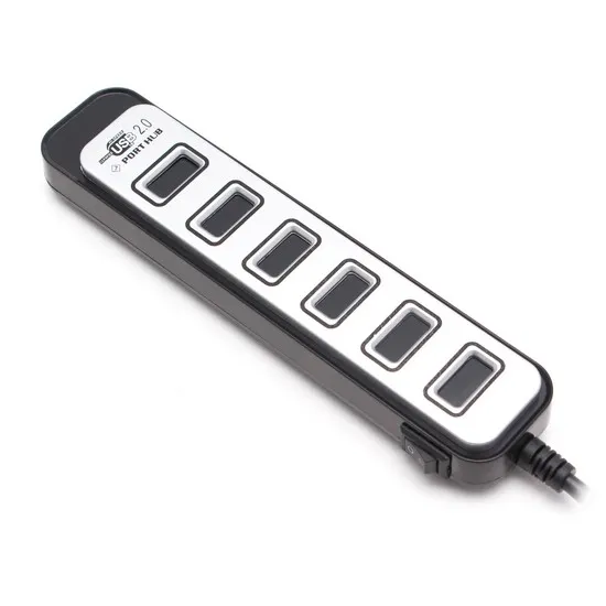 Расширитель USB Deluxe DUH7002BK Чёрно-Серый