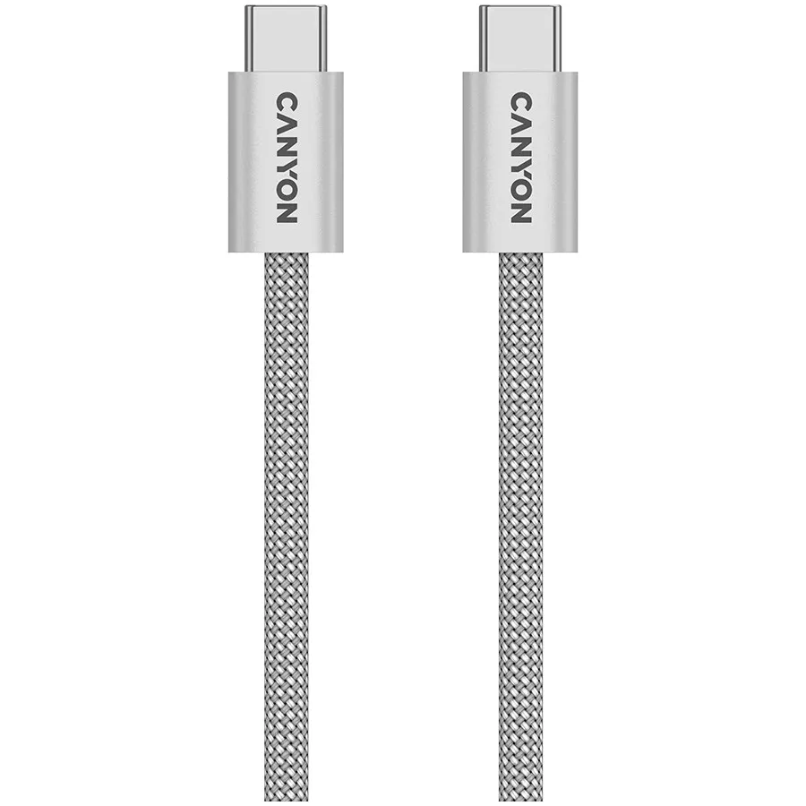 Кабель магнитный Canyon OnWire 60MG USB-C/USB-C 60W 1m Light Grey