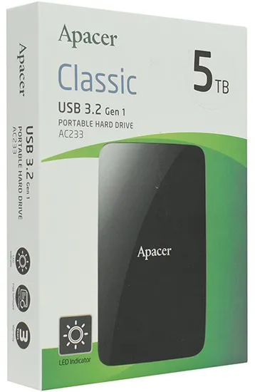 Внешний жесткий диск 5 TB Apacer AC233 AP5TBAC233B-1 Black