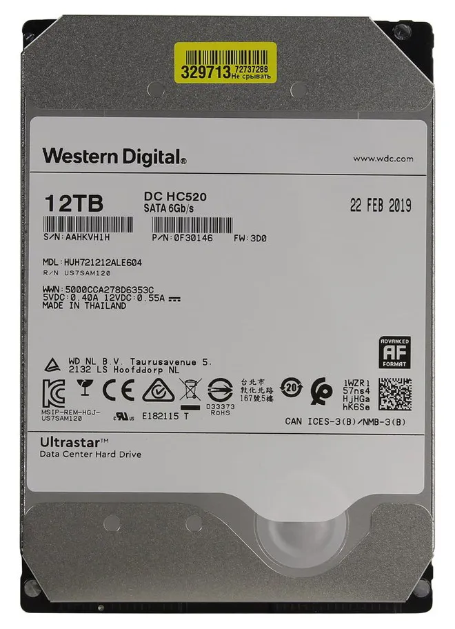 Жесткий диск 12TB WD Ultrastar HUH721212ALE604
