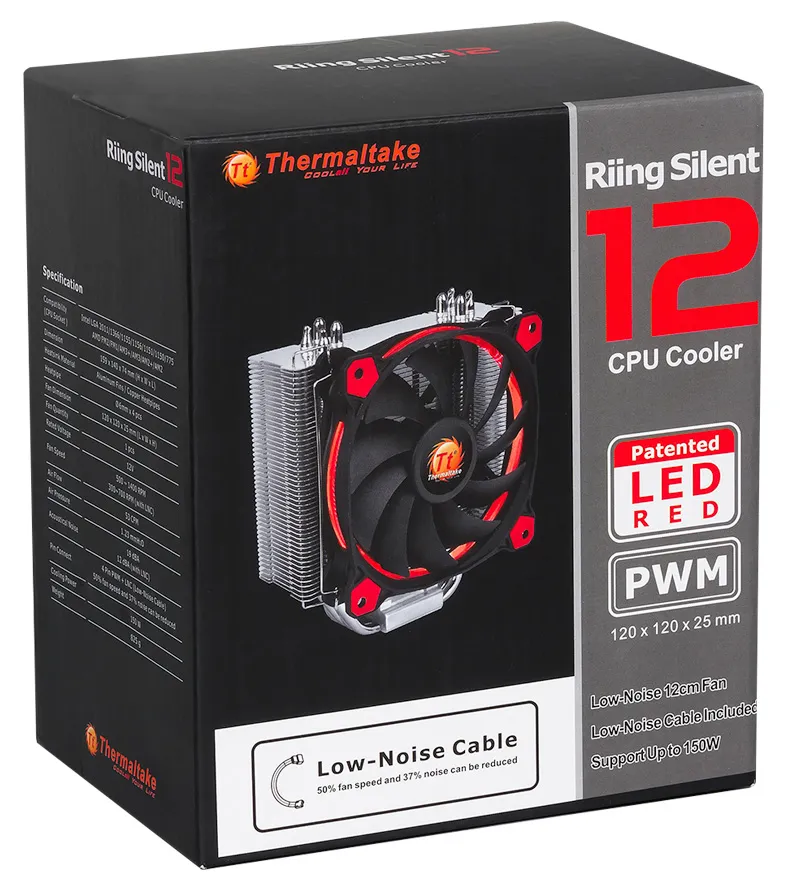 Кулер для CPU Thermaltake Riing Silent 12 Red Air CL-P022-AL12RE-A