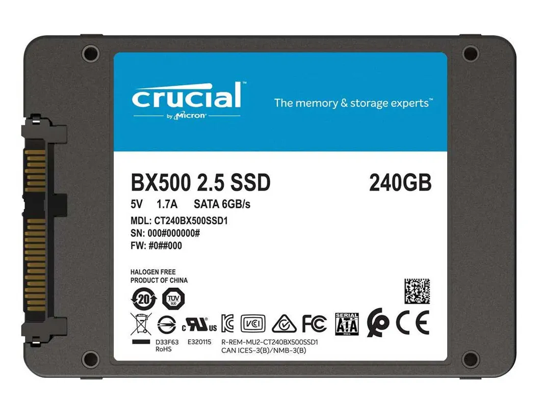 SSD накопитель 240 GB Crucial BX500 СT240BX500SSD1
