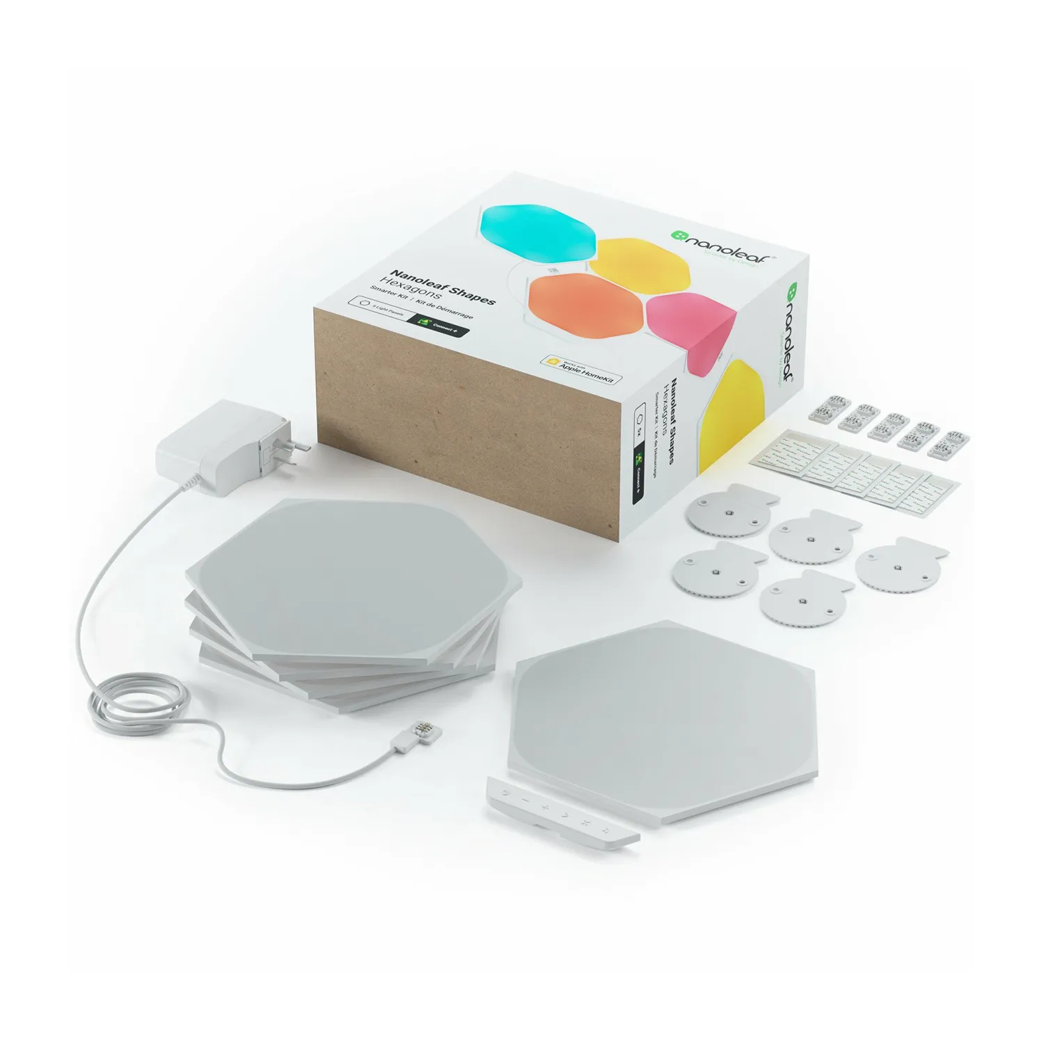 Smart lighting Starter kit Nanoleaf Shapes, Hexagon, (NL42-5002HX-5PK), White, 5 Pack
