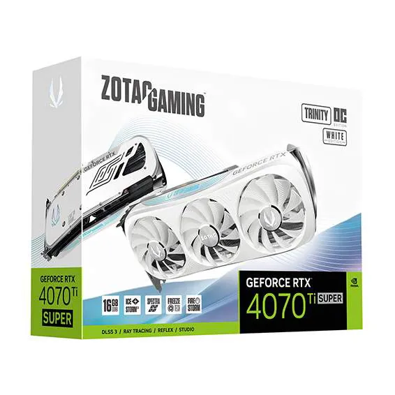 Видеокарта 16 GB ZOTAC GAMING RTX 4070 Ti SUPER TRINITY OC WHITE ZT-D40730Q-10P