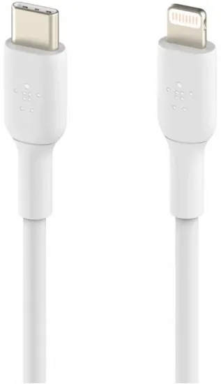 Кабель Belkin Lightning - USB-С, PVC, 1m, white