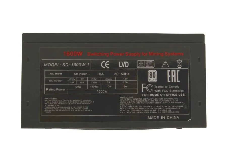 Блок питания ATX R-Senda for mining SD-1600W-1 1600W