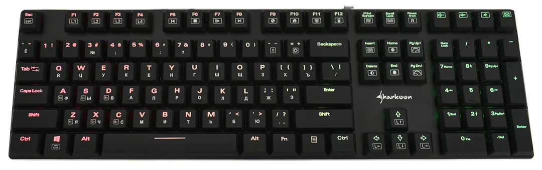 Клавиатура USB Sharkoon PureWriter RGB
