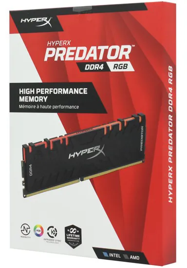 Оперативная память 16 GB kit Kingston HyperX Predator RGB HX440C19PB4AK2/16