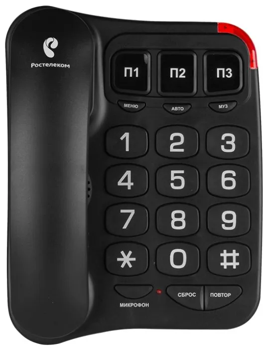 Телефон проводной Texet ТХ-214 черный