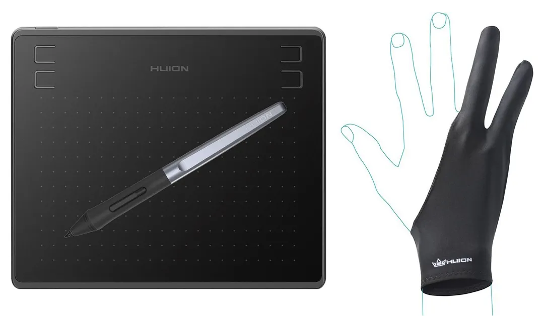 Графический планшет Huion HS64 + перчатка