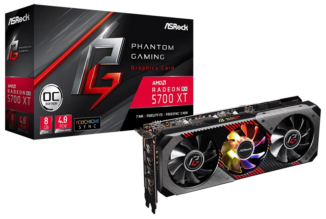 Видеокарта ASRock Radeon RX 5700 XT Phantom Gaming D 8G OC