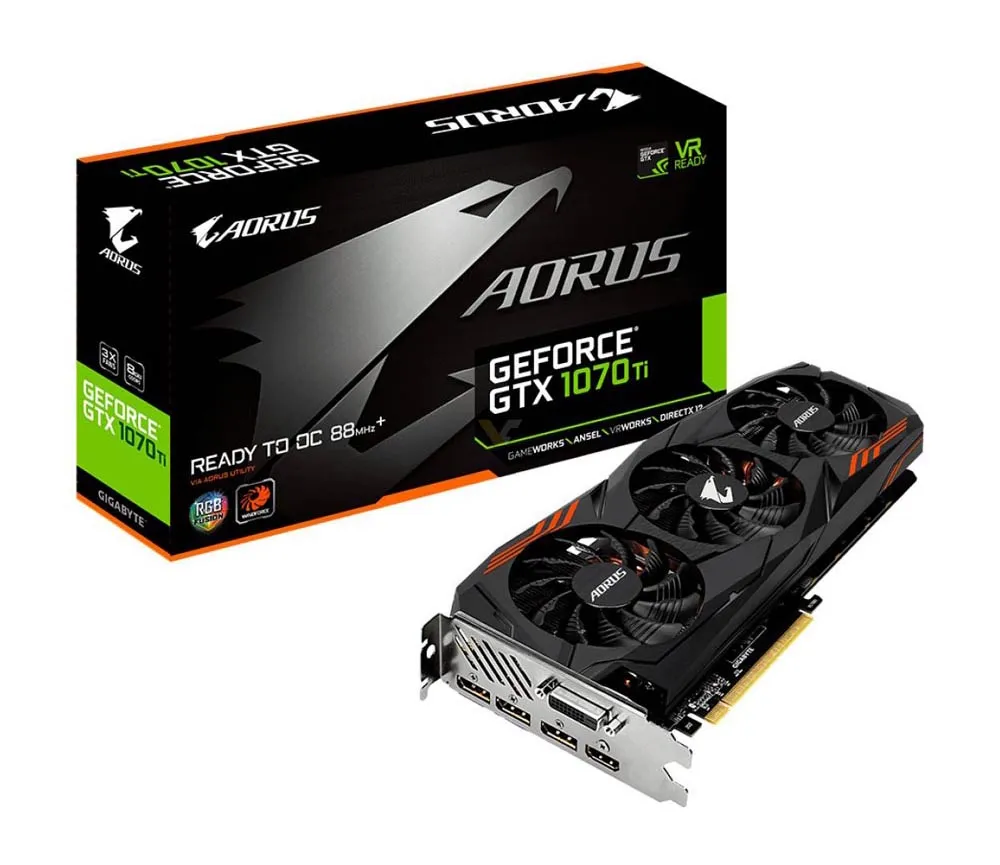 Видеокарта Gigabyte GTX 1070Ti AORUS GV-N107TAORUS-8GD 8Gb