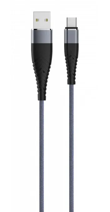 Кабель Olmio Solid, USB 2.0 - Type-C, 1.2м, 2.1A, усиленный, цвет титановый