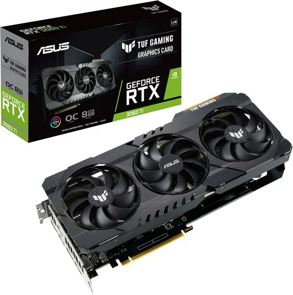 Видеокарта 8Gb ASUS RTX3060 Ti OC TUF-RTX3060TI-O8G-V2-GAMING