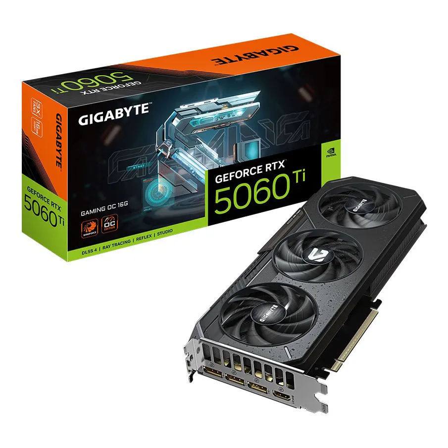 Видеокарта 16Gb Gigabyte RTX5060Ti GAMING OC 16G GV-N506TGAMING OC-16GD