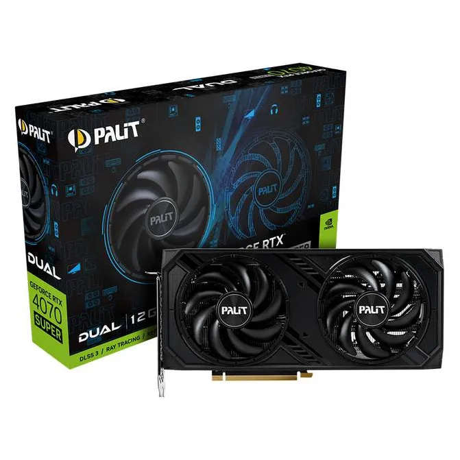 Видеокарта 12Gb PALIT RTX4070 SUPER DUAL 12GB NED407S019K9-1043D