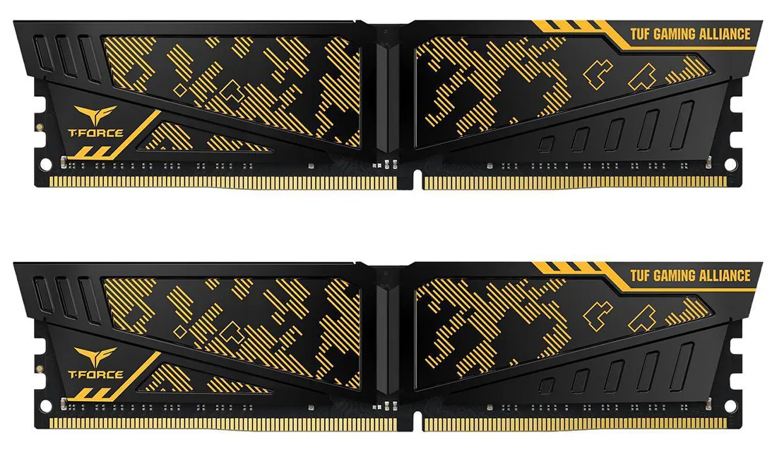 Оперативная память 16GB Kit Team Group Vulcan TUF Yellow TLTYD416G2400HC14DC01