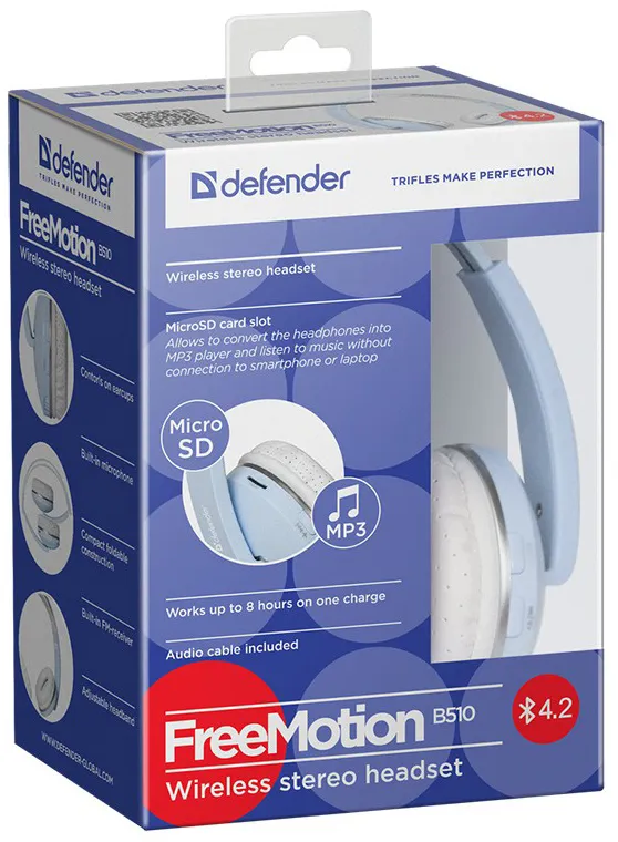 Наушники Defender FreeMotion B510 Голубой