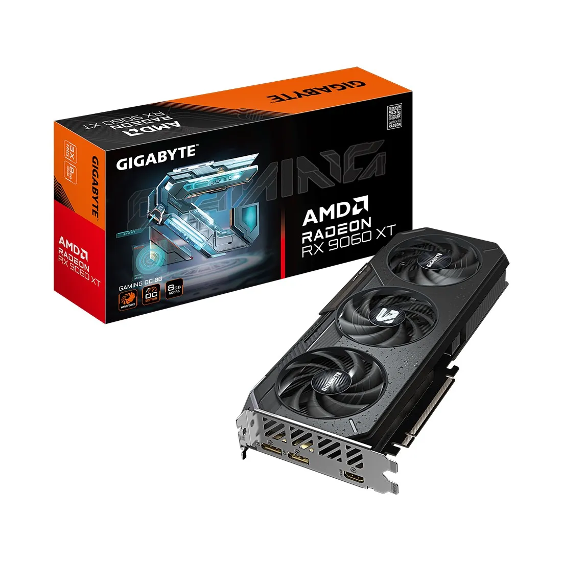 Видеокарта 8Gb Gigabyte Radeon RX 9060 XT GAMING OC 8G GV-R9060XTGAMING OC-8GD)
