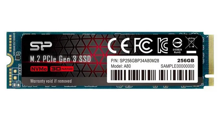 SSD M.2 PCIe 256 GB Silicon Power A80 SP256GBP34A80M28