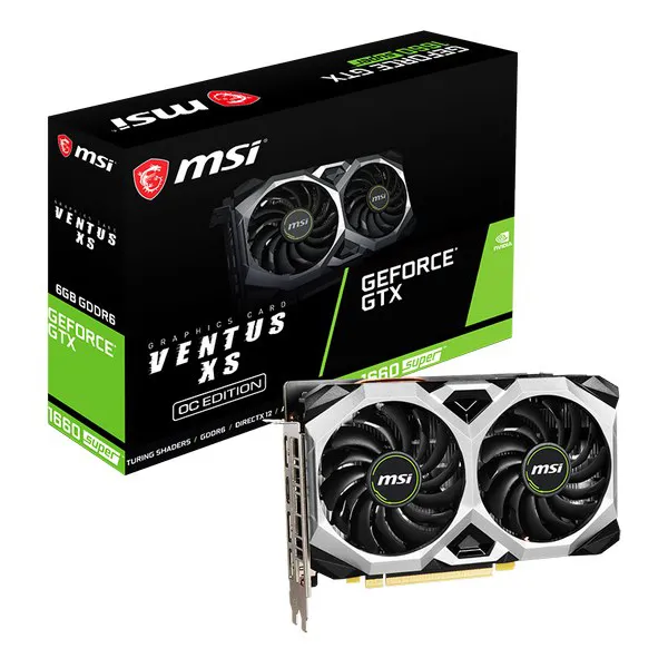 Видеокарта MSI GeForce GTX1660 SUPER, 6GB GDDR5 192-bit 1xHDMI 3xDP GTX 1660 SUPER VENTUS XS OC