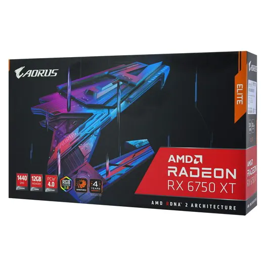 Видеокарта 12 GB Gigabyte RX 6750 XT ELITE GV-R675XTAORUS E-12GD