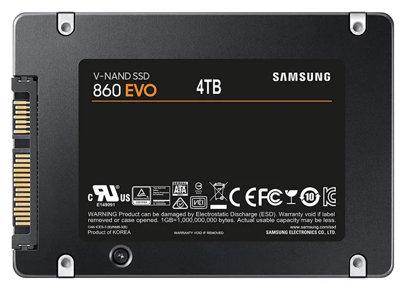 SSD накопитель 4000GB Samsung 860 EVO MZ-76E4T0B/EU