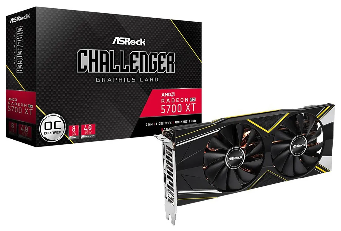 Видеокарта 8Gb AsRock Radeon RX 5700 XT Challenger D OC