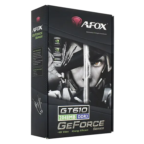 SVGA PCI Express, 2 GB, Afox GT 610 [AF610-2048D3L7-V8], DVI/HDMI/VGA, DDR3/64bit, +LP