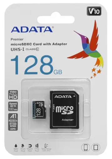 Карта памяти microSDXC 128GB ADATA AUSDX128GUICL10A1-RA1