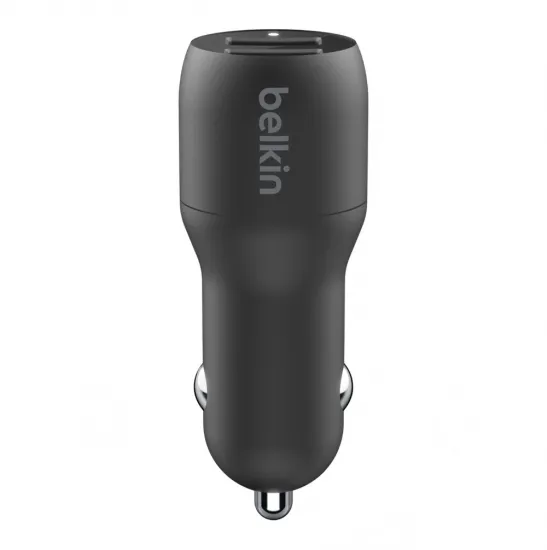 Автомобильное ЗУ Belkin Car Charger 24W Dual USB-A, USB-A - Lightning, 1m, black