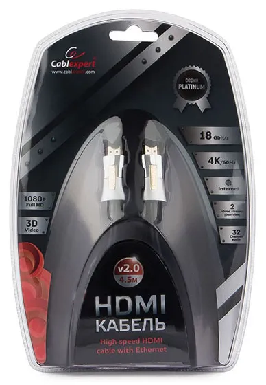 Кабель SVGA, HDMI to HDMI, 4.5m, Cablexpert CC-P-HDMI01-4.5M
