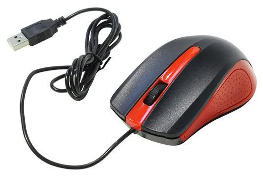 Компьютерная мышь Oklick 225М black-red