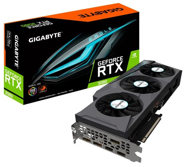 Видеокарта 12Gb Gigabyte RTX3080 EAGLE 12G GV-N3080EAGLE-12GD