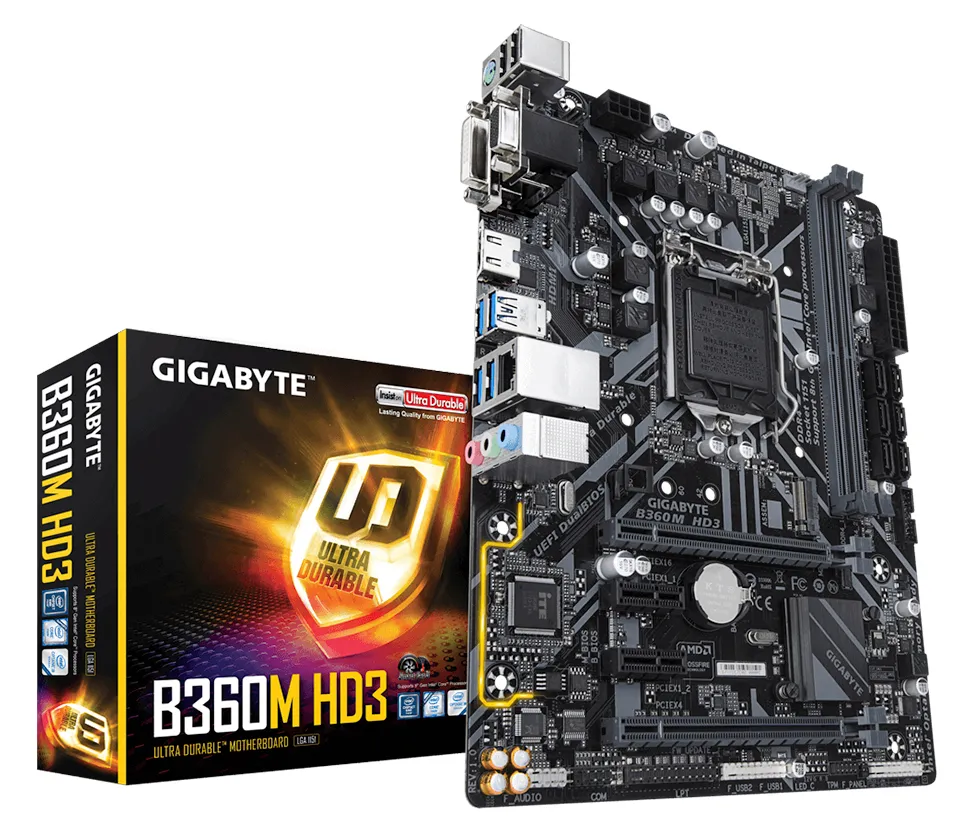 Материнская плата GIGABYTE B360M HD3 1.0 GAB36MHD3-00-G