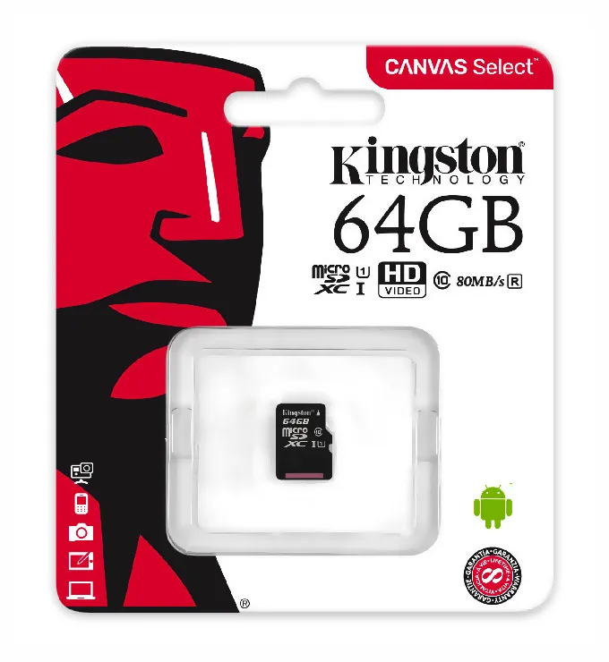 Карта памяти MicroSD 64GB Kingston SDCS/64GBSP