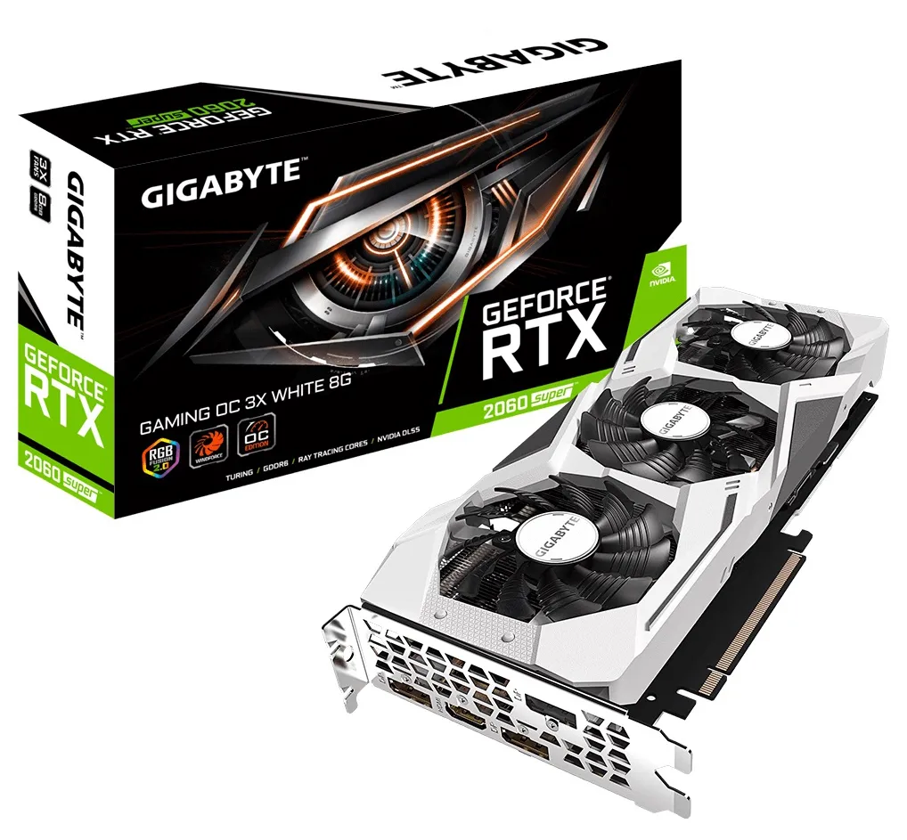 Видеокарта 8GB Gigabyte RTX 2060 SUPER GV-N206SGAMINGOC WHITE-8GD