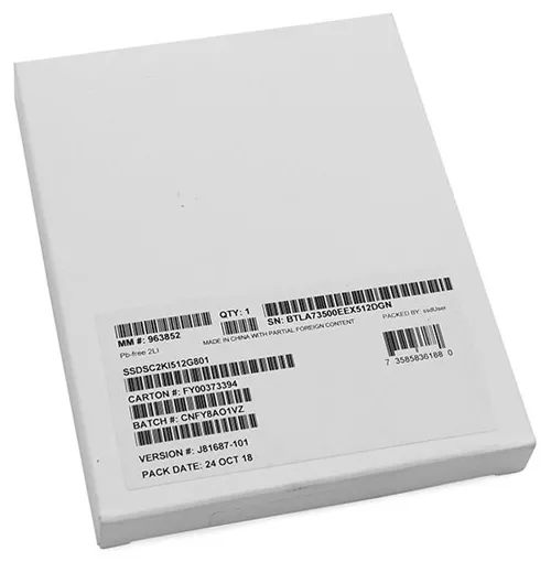 SSD накопитель 512 GB Intel DC S3110 Series SSDSC2KI512G801