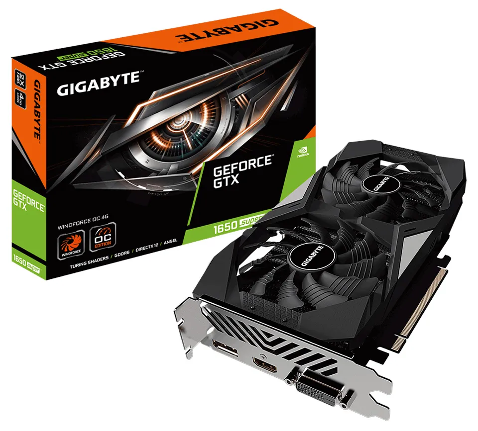 Видеокарта 4Gb Gigabyte GTX1650 SUPER WINDFORCE OC 4G GV-N165SWF2OC-4GD