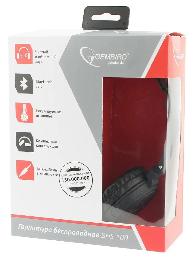Bluetooth Гарнитура Gembird BHS-100 black