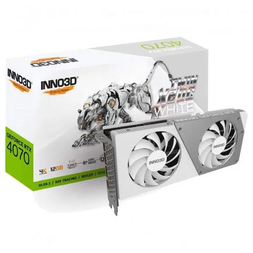 Видеокарта 12Gb Inno3D RTX4070 Twin X2 OC WHITE N40702-126XX-185252W