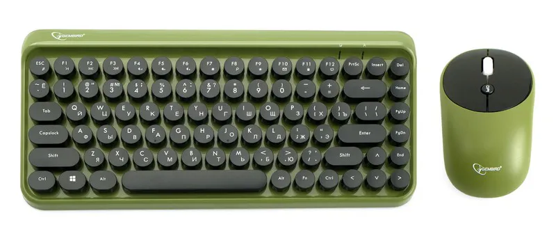 Клавиатура + мышка беспроводные Gembird KBS-9001 green