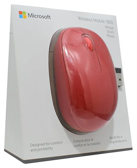 Мышь беспроводная Microsoft Mobile 1850 U7Z-00034 red